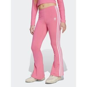 NWT New Adidas Girls Originals Pink Flare Kids Leggings Large Stripe Pants 13 14